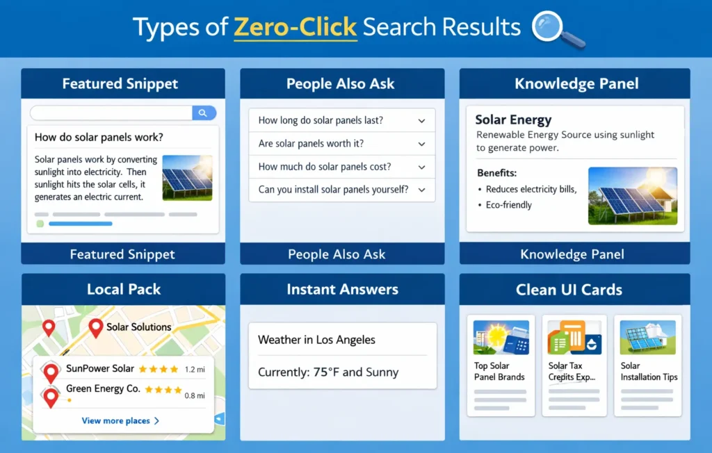 Types of Zero-Click Search Results