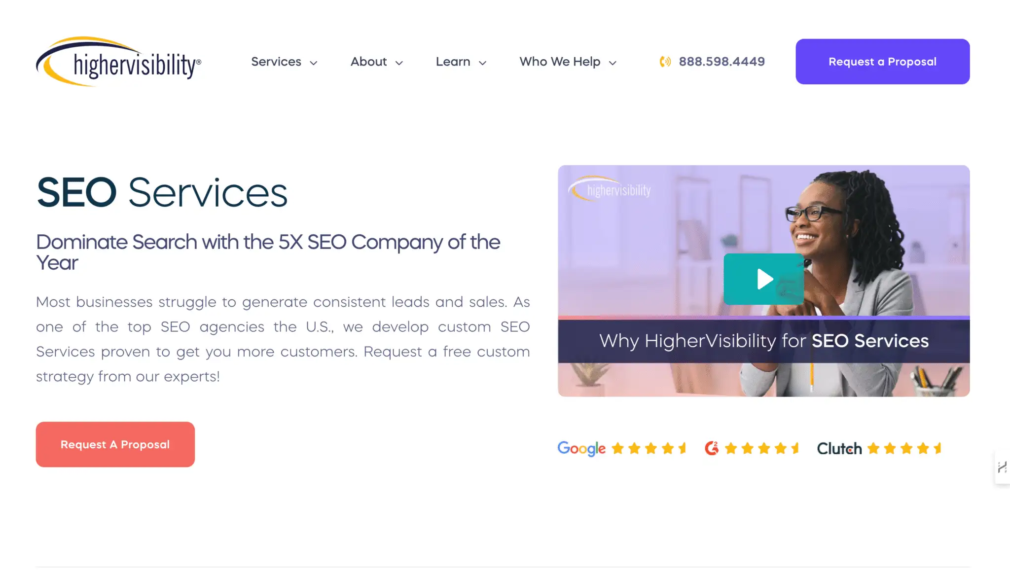 Higher Visibility's website image