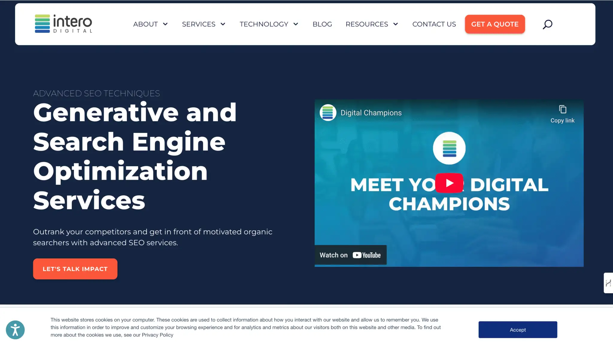 Intero Digital's website