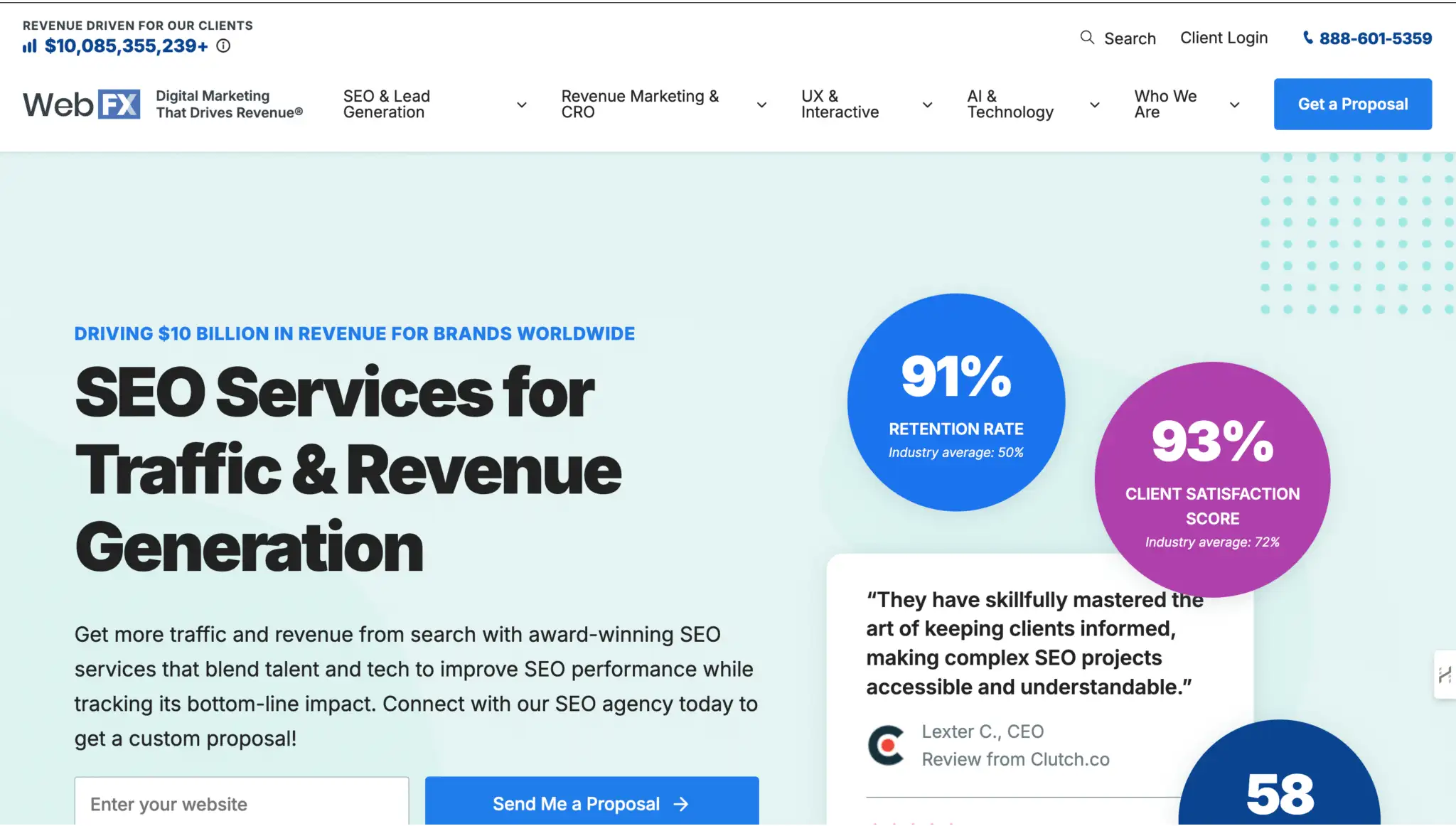 WebFX's website image