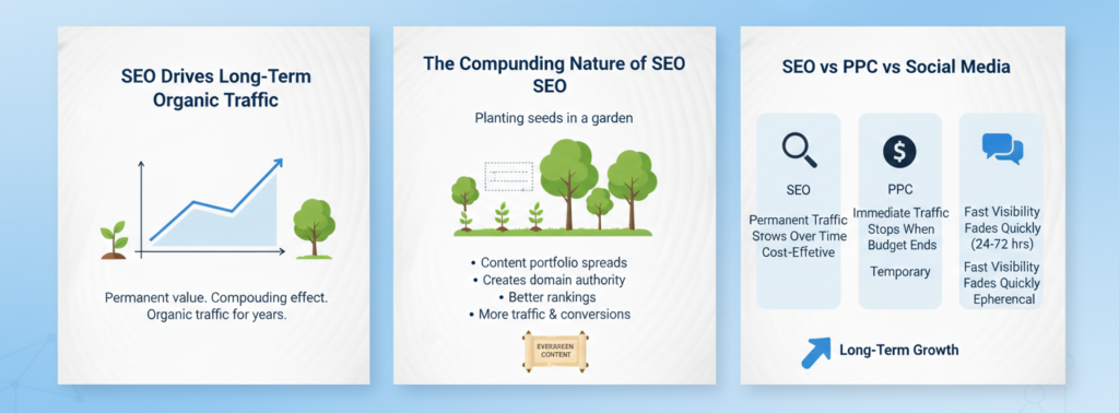 SEO vs PPC and Social Media Comparison