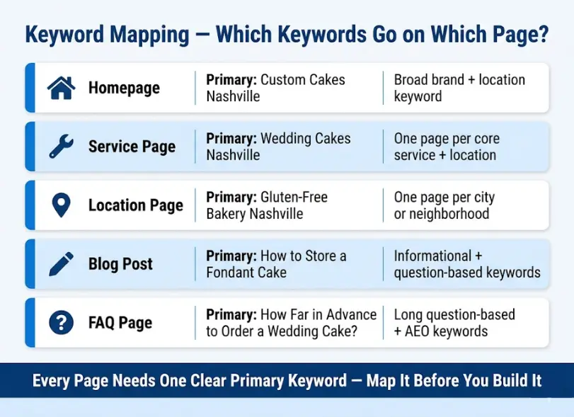 Keyword mapping - which keywords go on which page?
