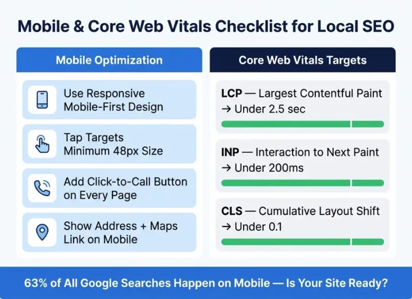 Mobile & Core web Vitals Checklist for Local SEO