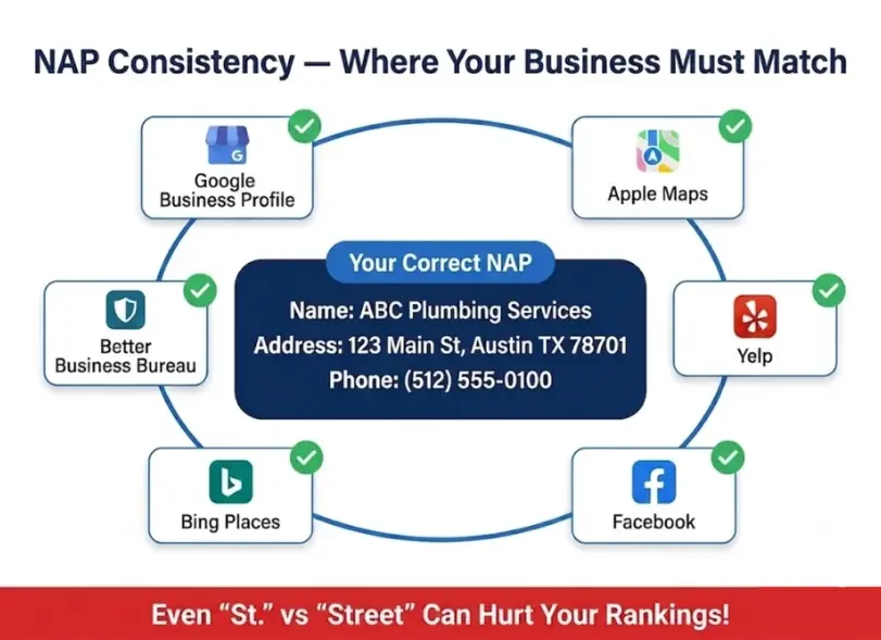 NAP Consistency - Where your business must match