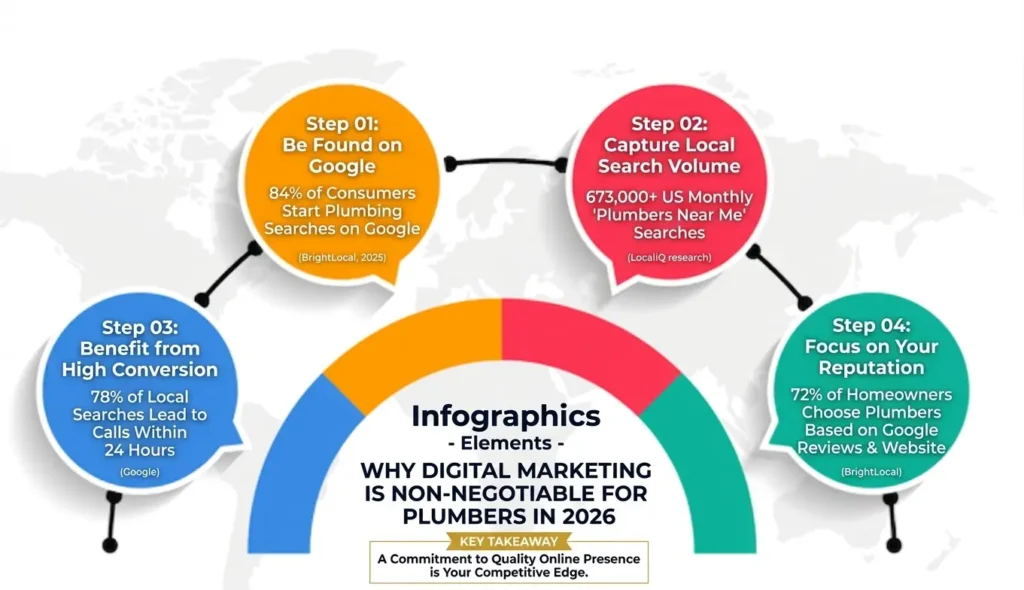 Plumbing Digital Marketing Statistics Infographic 2026