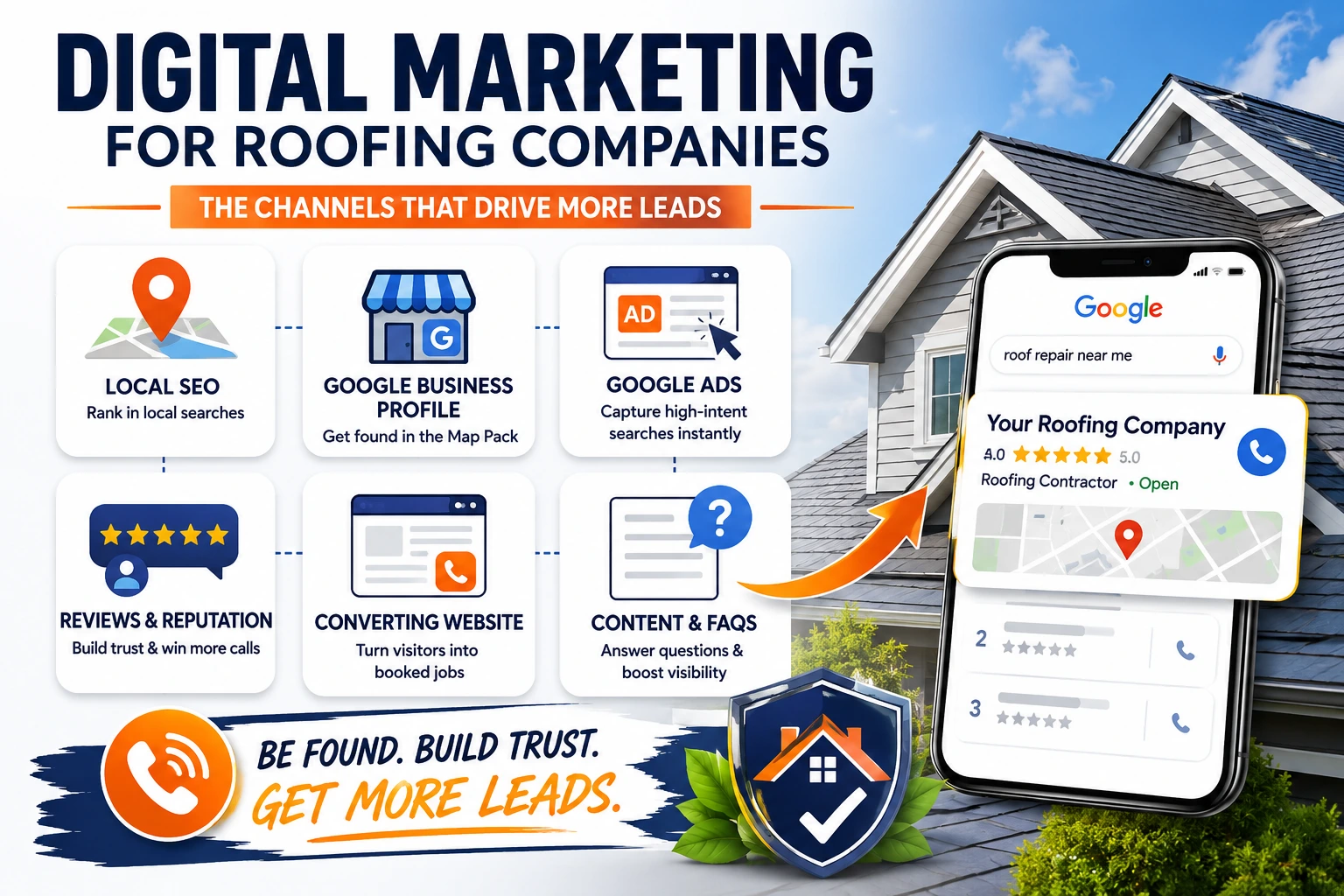 Digital marketing channel for roofing companies