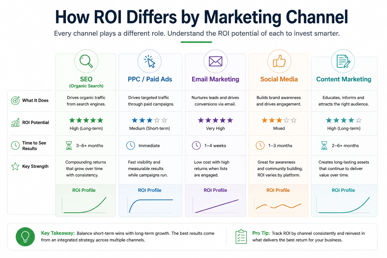 How ROI differs by marketing channel